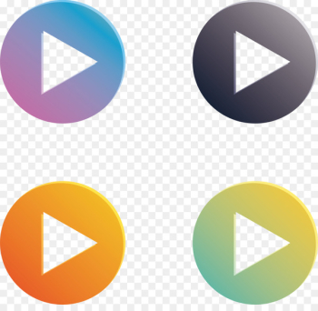 Button Download Icon - Gradient color round play button Button Download Icon - Gradient color round play button