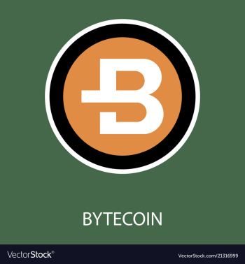 Bytecoin cryptocurrency virtual money symbol of vector image Bytecoin cryptocurrency virtual money symbol of vector image