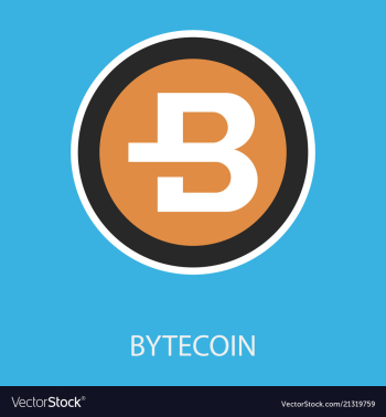 Bytecoin cryptocurrency virtual money symbol of vector image Bytecoin cryptocurrency virtual money symbol of vector image