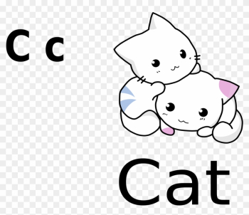 C For Cat Black White - Cute Cartoon Cat Drawing C For Cat Black White - Cute Cartoon Cat Drawing