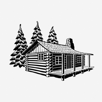 Cabin in woods, nature illustration. | Free Photo - rawpixel Cabin in woods, nature illustration. | Free Photo - rawpixel