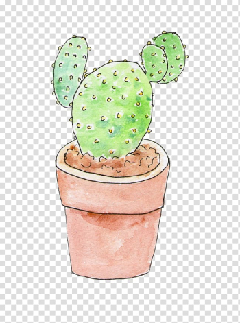 Cactaceae Flowerpot Watercolor painting , Potted cactus transparent background PNG clipart
