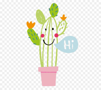 Cactaceae Succulent plant Drawing Illustration - Anthropomorphic cactus 