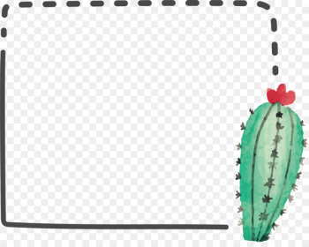 Cactaceae Watercolor painting Computer file - Watercolor cactus border 