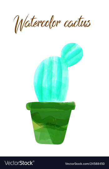 Cactus isolated on white background watercolor vector image Cactus isolated on white background watercolor vector image