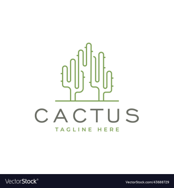 cactus plant logo line art symbol cactus plant logo line art symbol