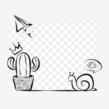 Cactus png doodle frame, transparent | Free PNG - rawpixel