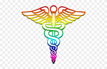 Caduceus Medical Logo Rainbow Clipart Image - Symbol For The Medical Arts