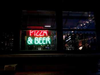 Cafe Bar With Neon Lights Cafe Bar With Neon Lights