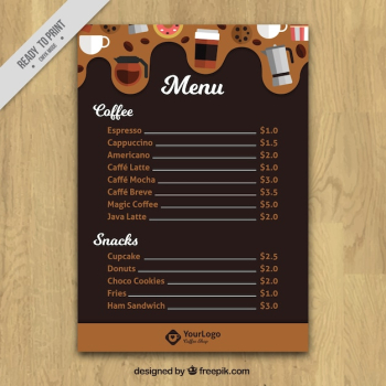Cafe menu template Cafe menu template