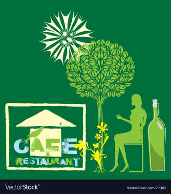 Cafe nature vector image Cafe nature vector image