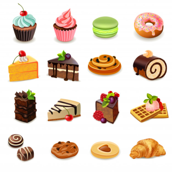 Cakes icons set Free Vector Cakes icons set Free Vector