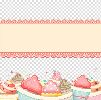 Cakes with cupcakes illustration, Birthday cake Cupcake Greeting card, Decorative birthday card illustration transparent background PNG clipart