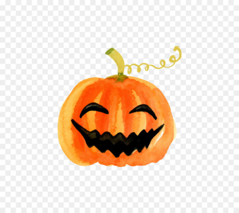 Calabaza T-shirt Halloween Pumpkin Watercolor painting - Painted pumpkin face 