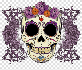 Calavera , La Calavera Catrina Day of the Dead Drawing Skull, sugar skulls transparent background PNG clipart