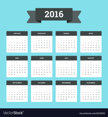 Calendar 2016 vector image Calendar 2016 vector image