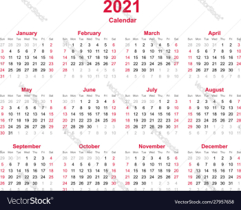 Calendar 2021 vector image Calendar 2021 vector image