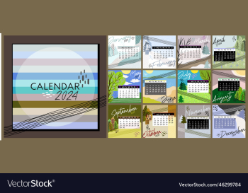 calendar 2024 colorful monthly