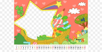 Calendar Cartoon Drawing Web template Child - Children's cartoon calendar template 