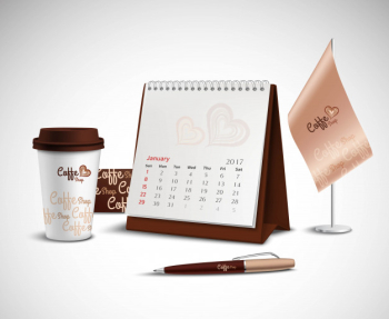 Calendar corporate identity mockup set