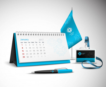 Calendar corporate identity mockup set