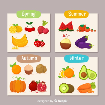 Calendar of seasonal vegetables and fruits Free Vector Calendar of seasonal vegetables and fruits Free Vector