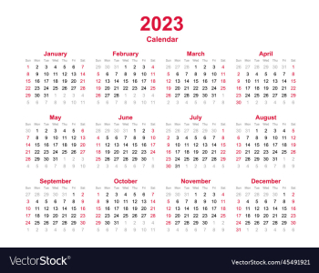 calendar year 2023 template