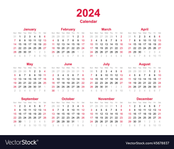 calendar year 2024 template wall calendar in a