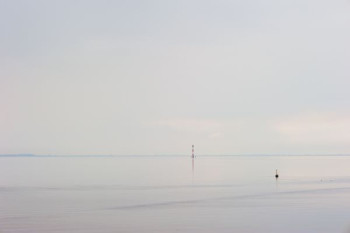 Calm and tranquil sea horizon at Butjadingen, Niedersachsen, Deutschland