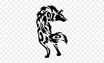 Calm Tribal Wolf - Black Tribal Wolf Png