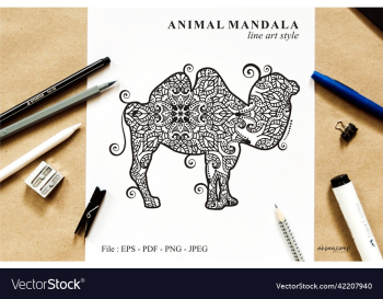 camel mandala line art style boho style camel mandala line art style boho style
