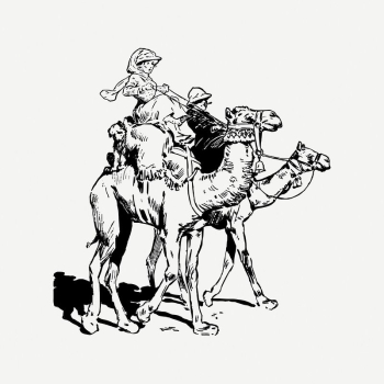 Camel riders clipart, vintage animal | Free PSD Illustration - rawpixel Camel riders clipart, vintage animal | Free PSD Illustration - rawpixel