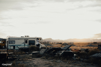 Camper van in the countryside | Free stock photo - 456455 Camper van in the countryside | Free stock photo - 456455