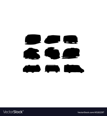 campervan auto set icon campervan auto set icon
