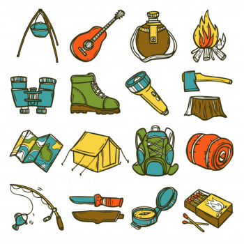 Camping icon set Camping icon set