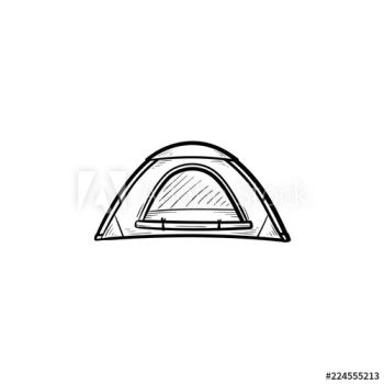 Camping tent hand drawn outline doodle icon Camping tent hand drawn outline doodle icon