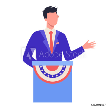 Candidate for president in suit on election campaign Candidate for president in suit on election campaign