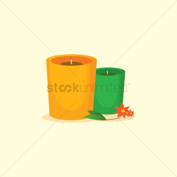 Candle and frangipani flower Candle and frangipani flower