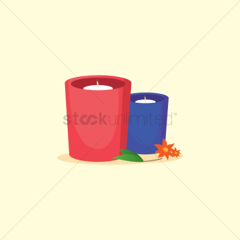 Candle and frangipani flower Candle and frangipani flower