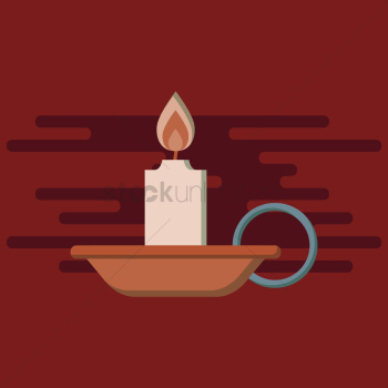Candle burning on a candle holder Candle burning on a candle holder