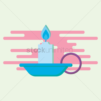 Candle burning on a candle holder Candle burning on a candle holder