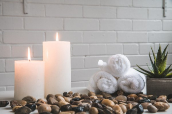 Candles Stones And Towels Candles Stones And Towels