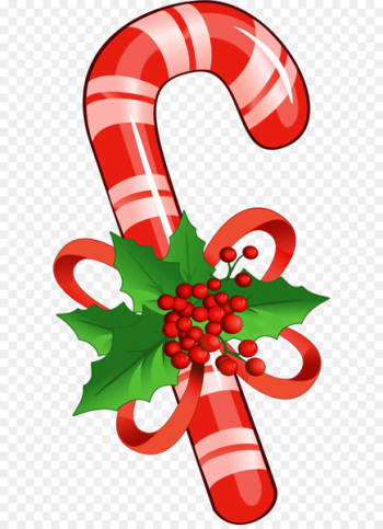 Candy cane Lollipop Clip art - Candy Cane with Mistletoe PNG Clipart 