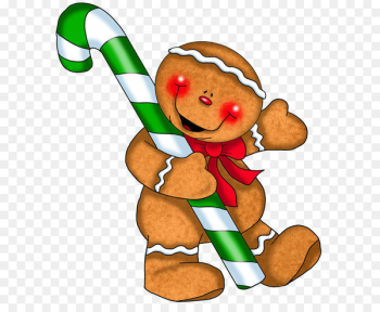 Candy cane Lollipop Clip art - Gingerbread Ornament with Candy Cane PNG Clipart 
