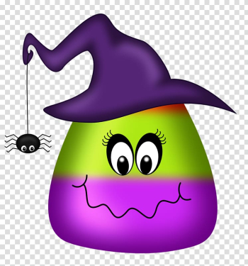 Candy corn Halloween Witch hat , Halloween transparent background PNG clipart