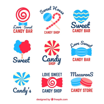 Candy shop logos collection for companies Candy shop logos collection for companies