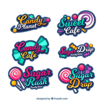 Candy shop logos collection for companies Candy shop logos collection for companies