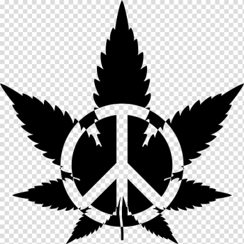 Cannabis Drawing Silhouette , peace symbol transparent background PNG clipart