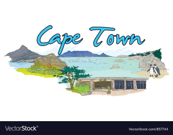 Cape town doodles vector image Cape town doodles vector image