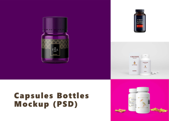 Capsules Bottles Mockup (PSD)